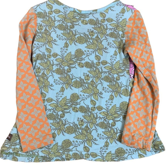 Matilda Jane Top Girl's Size 2 Cottonwood Blossoms Colorful Artsy Floral Ruffle - Picture 2 of 6